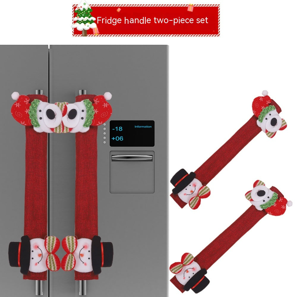 Christmas Refrigerator Handle Cover Set - Holiday Decor for Kitchen