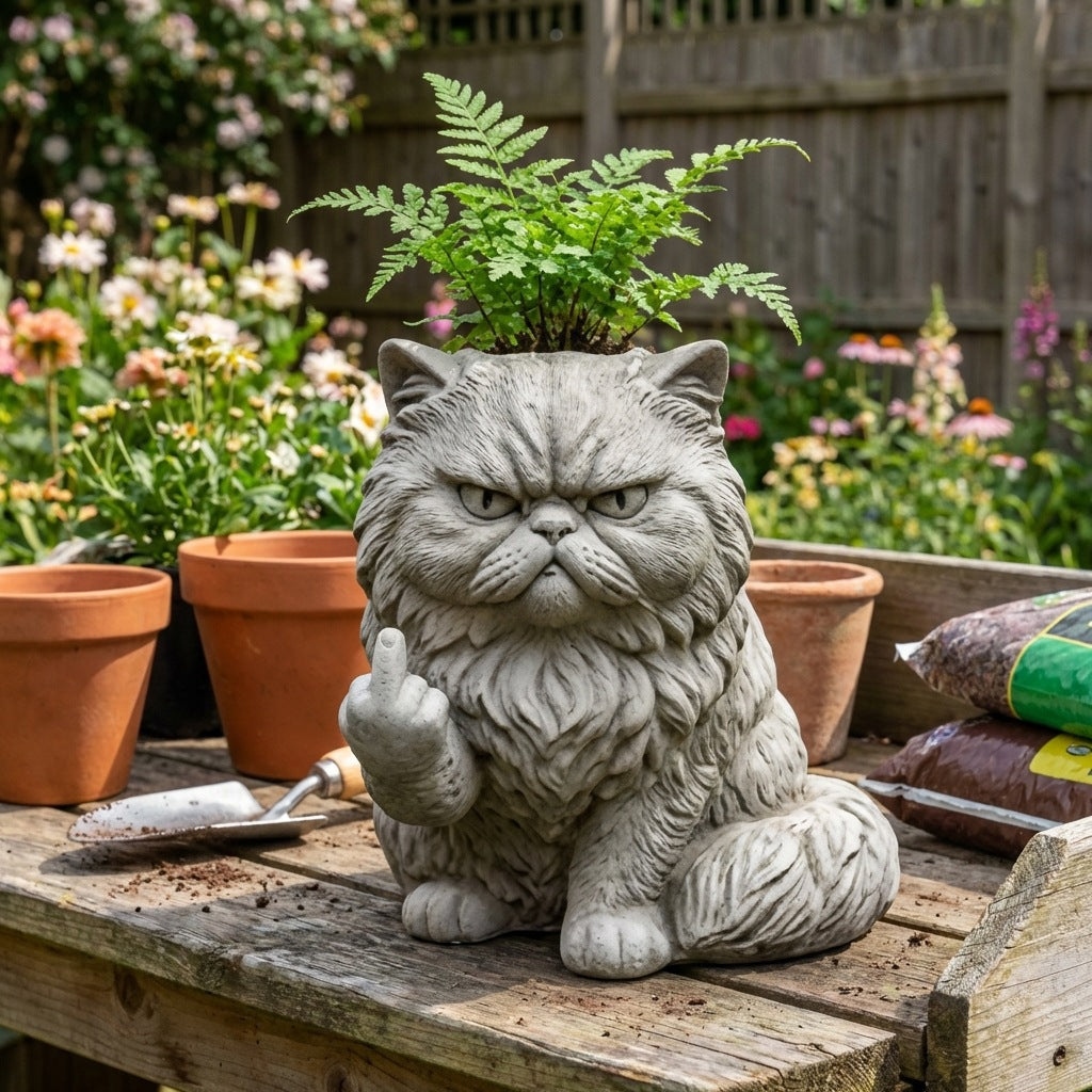 Animal Flower Pot Decorations with Cat and Dog Styles - Resin Garden Planters