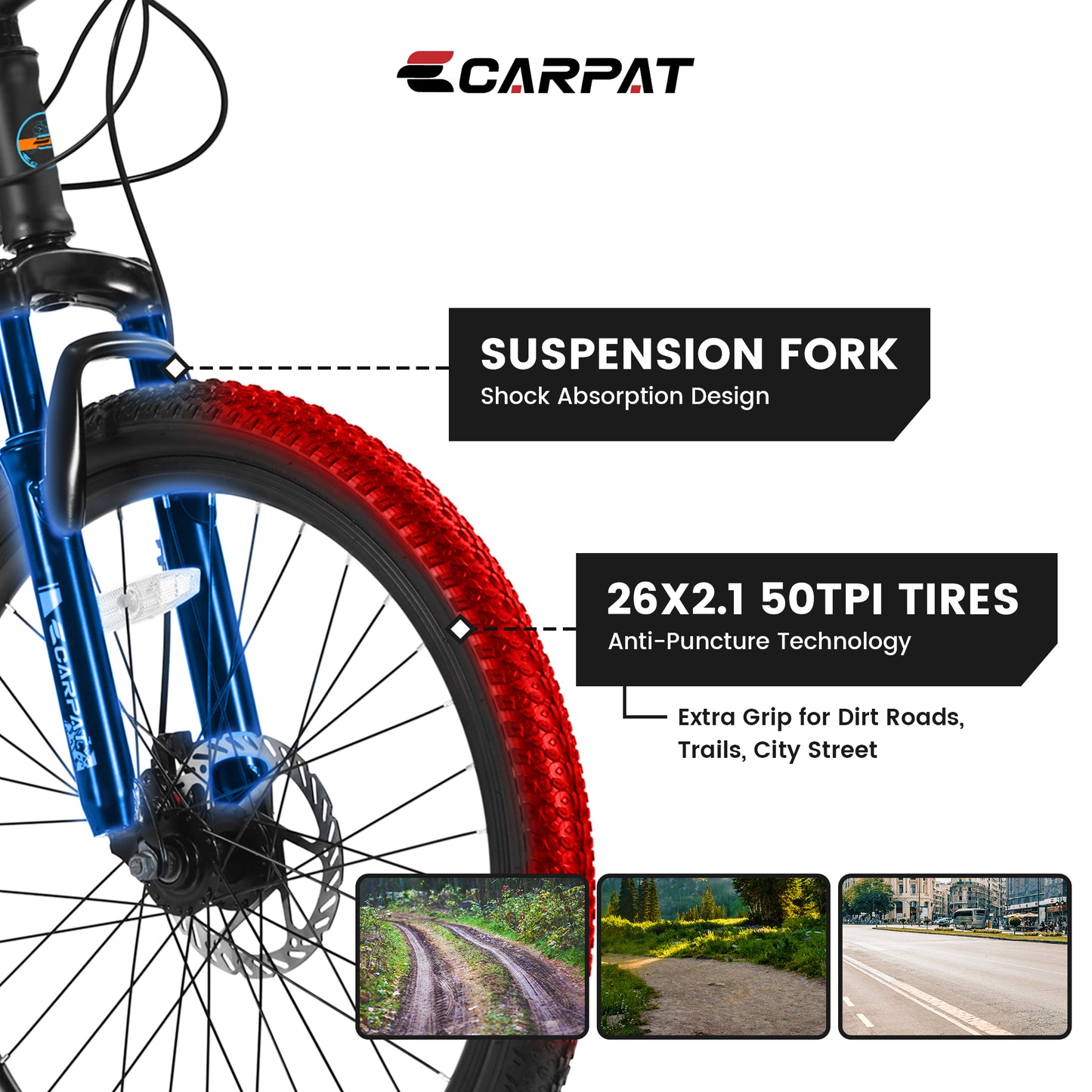 26 Inch Mountain Bike with Shimano 21 Speeds & Disc Brakes
