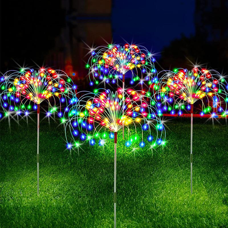 Outdoor Solar Fireworks Lamp for Garden & Courtyard Decorative Lighting