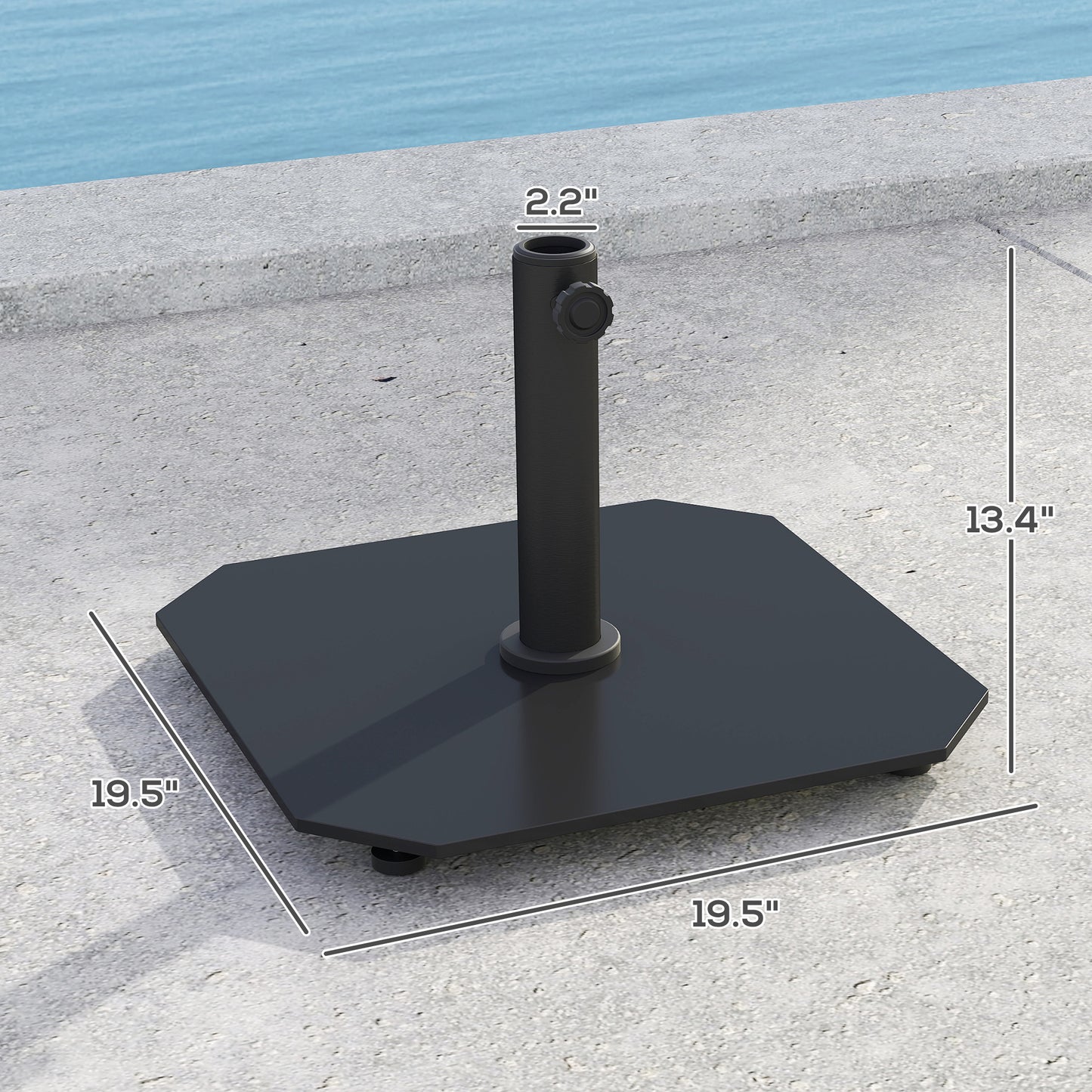 41 lbs Heavy Duty Square Patio Umbrella Base - Black