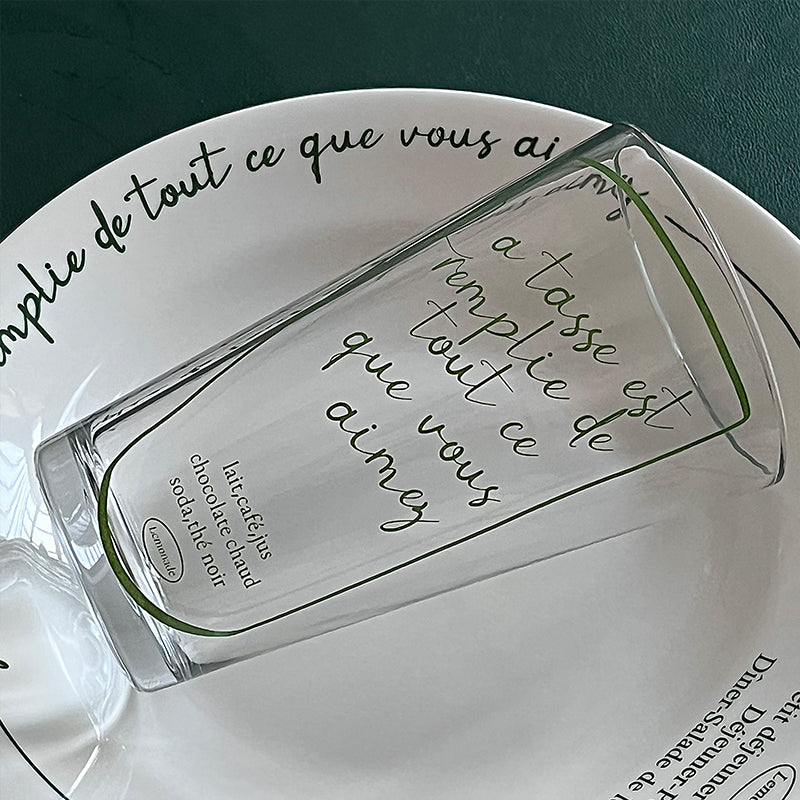 High-Temperature Resistant Green Glass with Lid - Large Capacity Drinkware