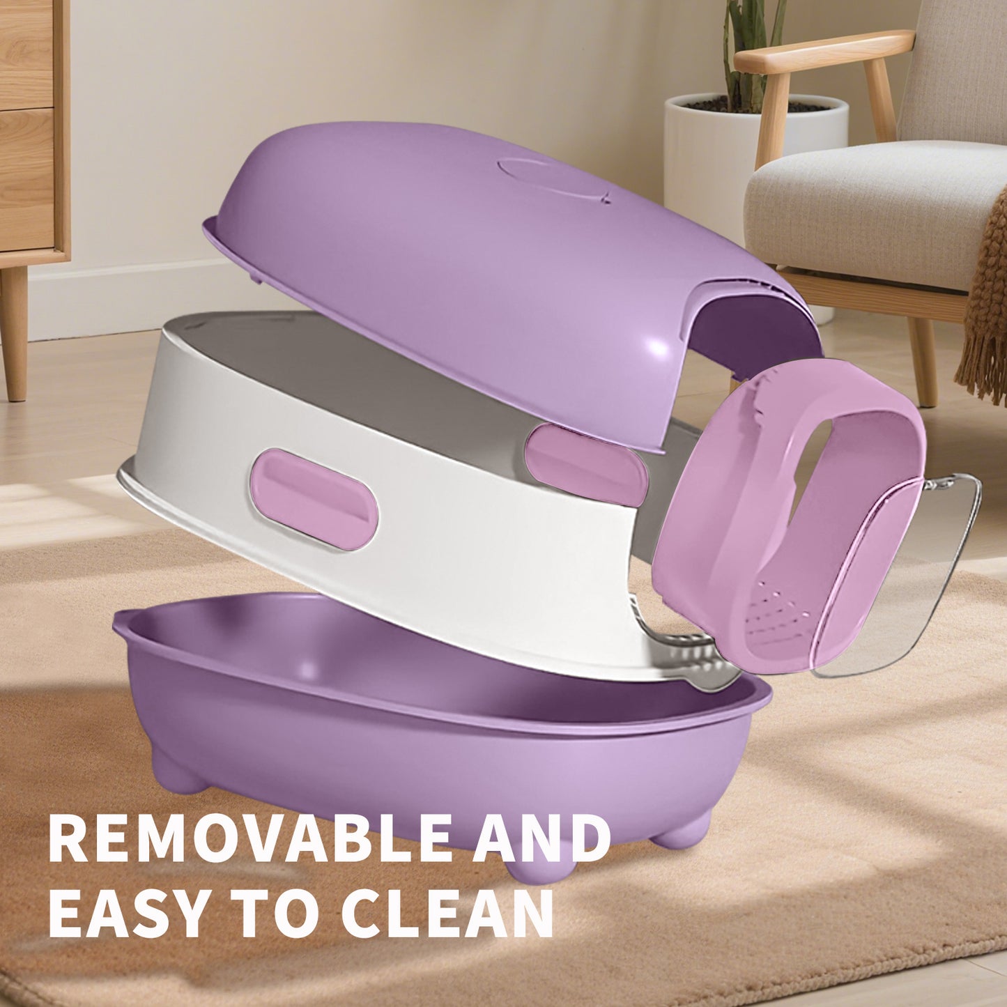 Self Pickup Cat Litter Box - E-Model Pet Furniture for Cats