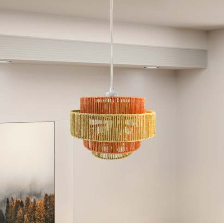 Orange Pendant Lamp with Natural Terracotta Design - Modern Wall Light