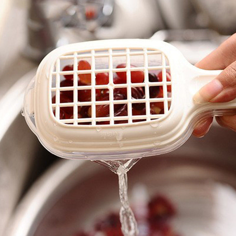 Microwave Oven Rice Cake Heating and Fruit Cleaning Box - White