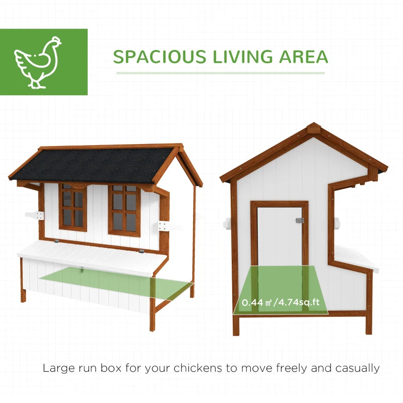 Wooden Chicken Coop for 3-5 Hens with Nesting Box & Waterproof Roof