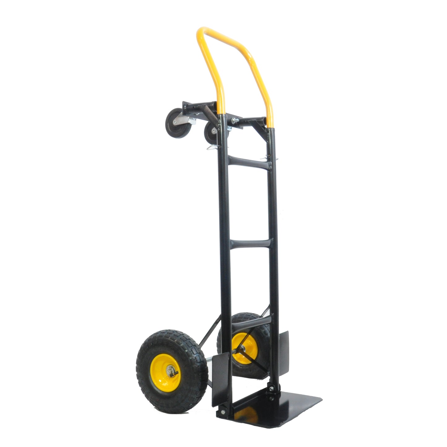 HT1006BK-YL Hand Truck Dual Purpose 2 Wheel Dolly Cart And 4 Push