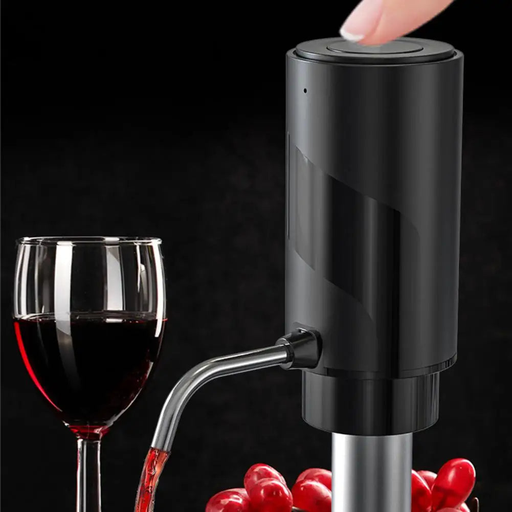 Electric Wine Decanter Pump Dispenser - One Touch Operation, 601-700ml, Black