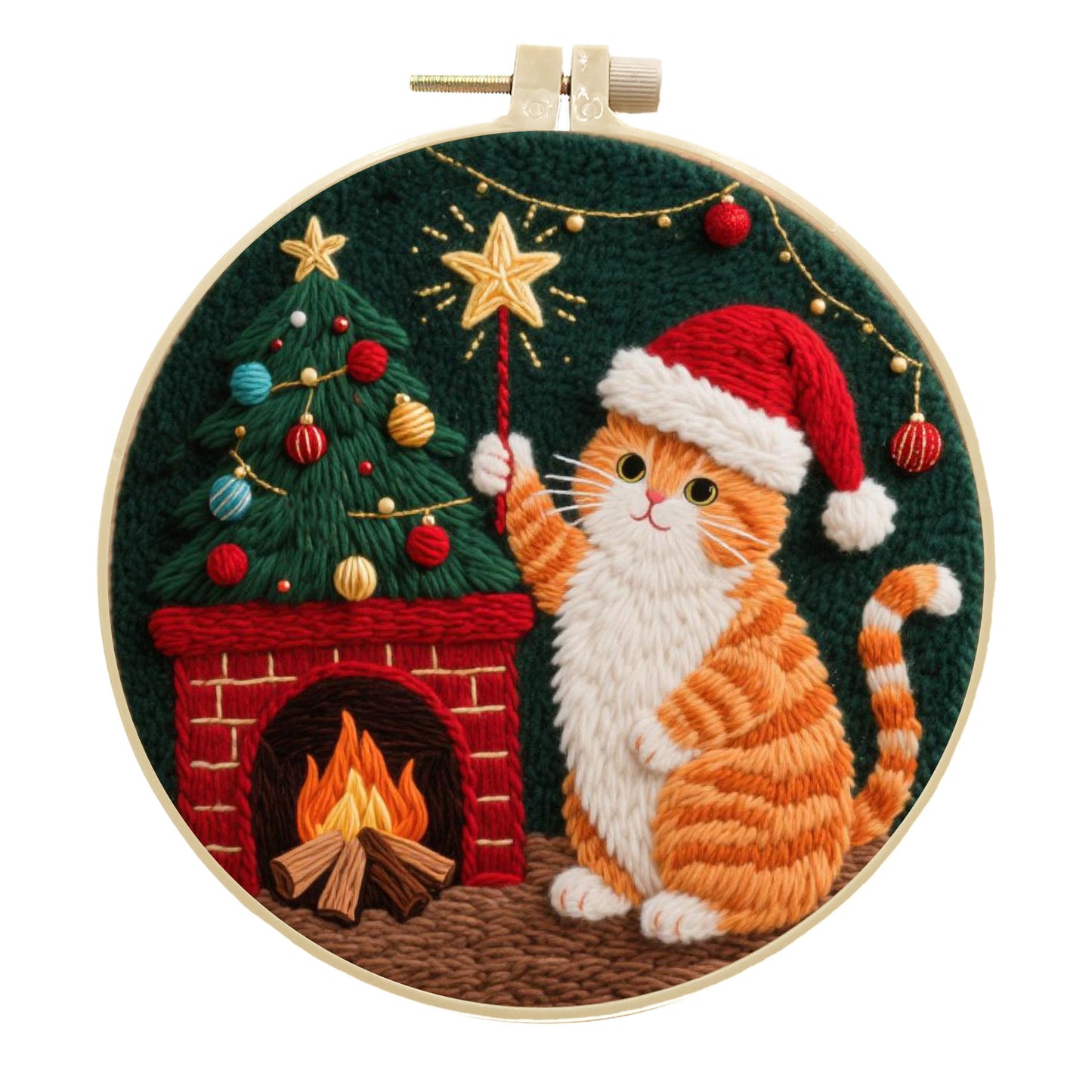 Embroidery Material Kit for Cross-Stitch Crafts - Includes Frame & Scissors