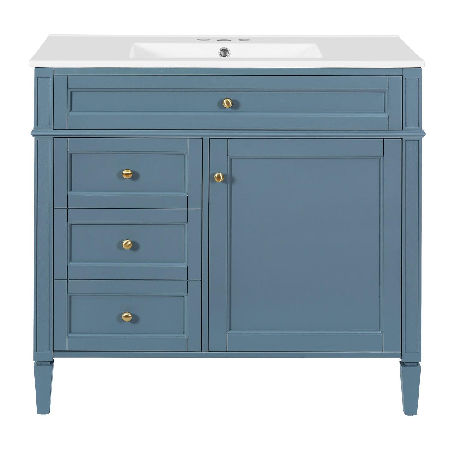36'' Indigo Blue Bathroom Vanity with Medicine Cabinet & Sink