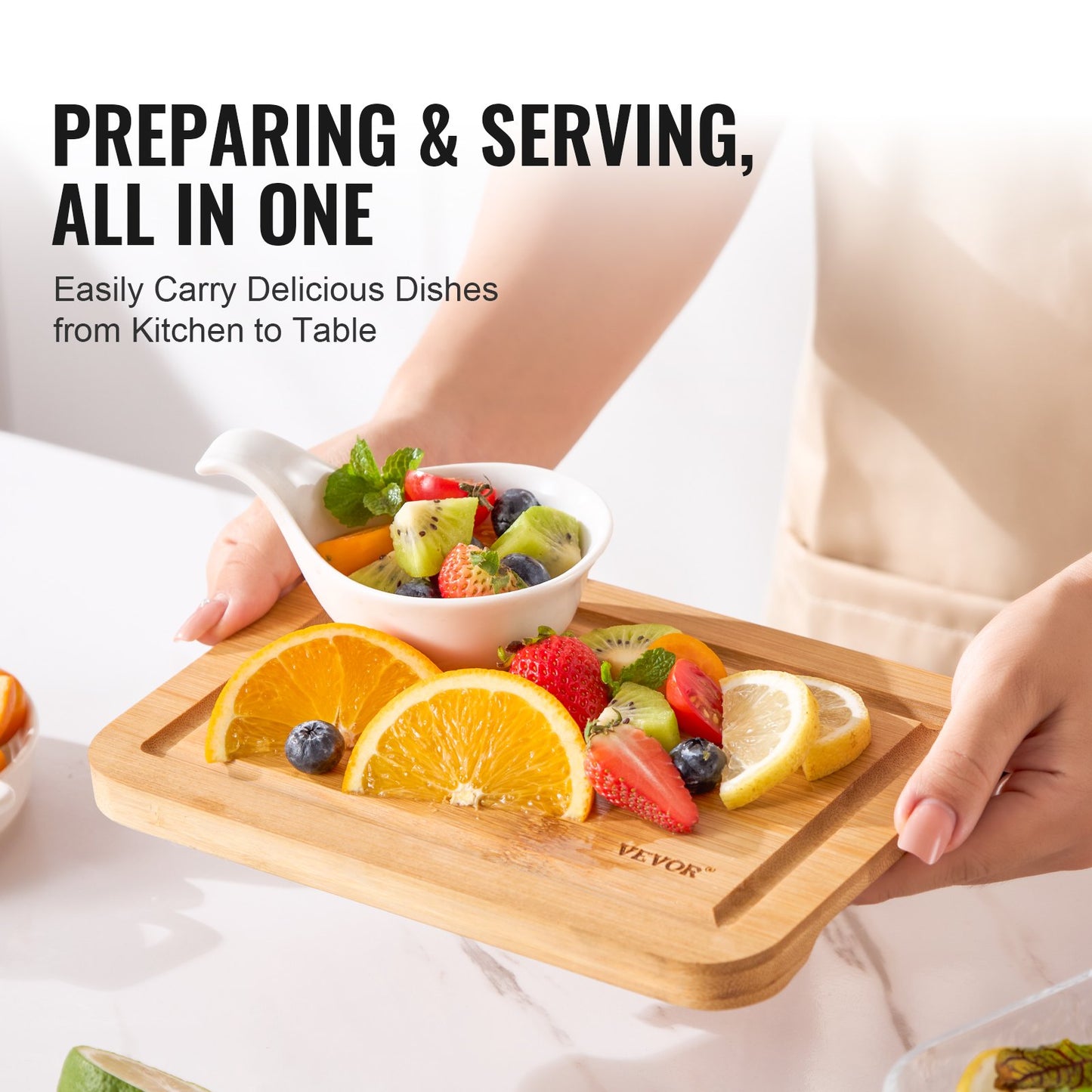 Bamboo Cutting Board Set - 3 Sizes for Versatile Food Prep