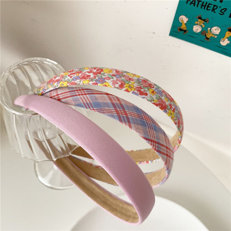 Plaid Flower Fabric Headband
