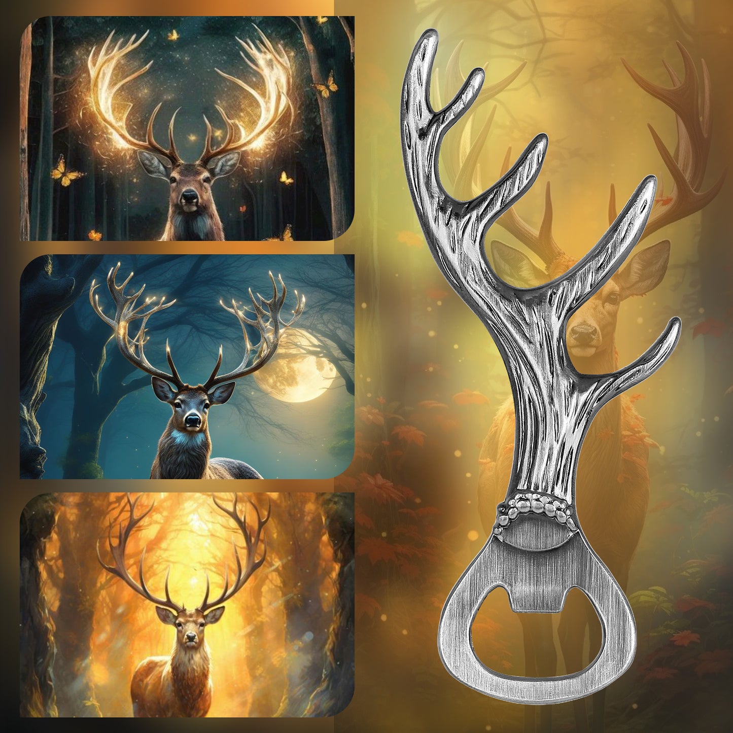 Deer Antler Bottle Opener - Zinc Alloy Kitchen Tool