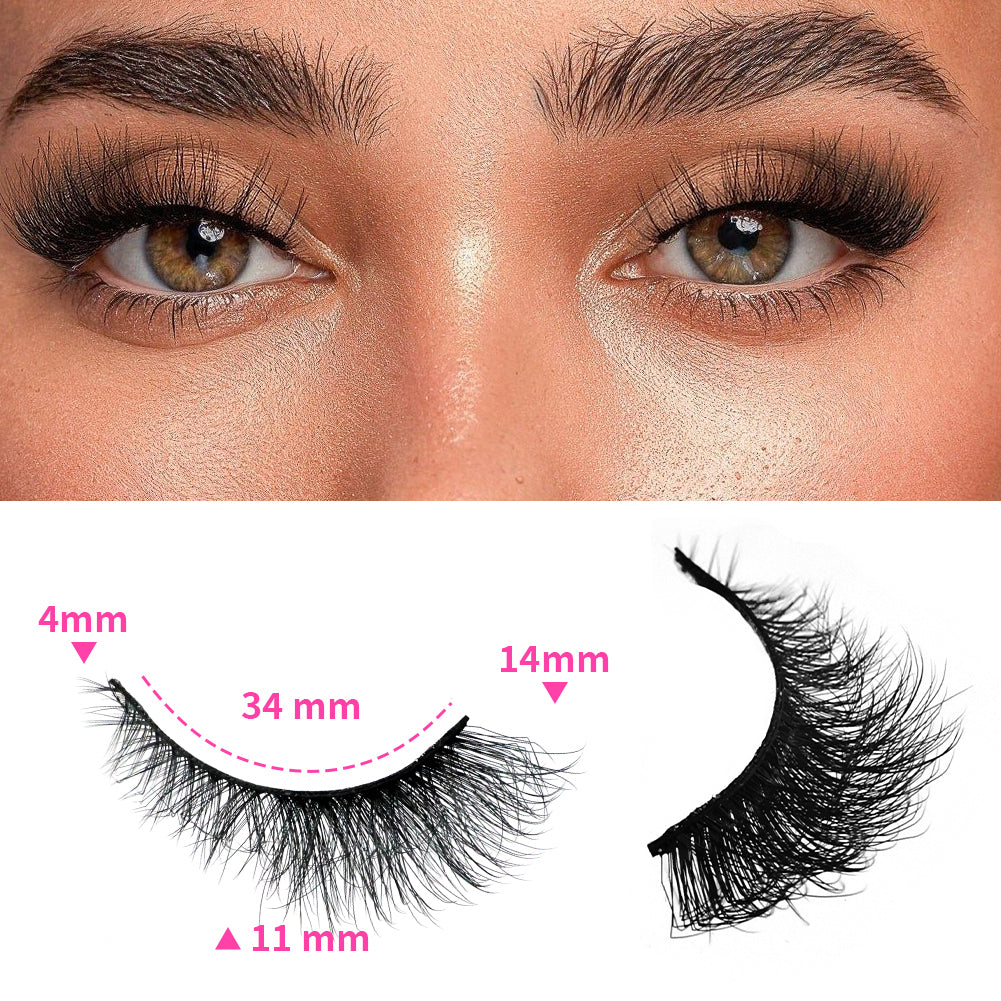 3D False Eyelashes - Multi-Layered Realistic Soft Lashes