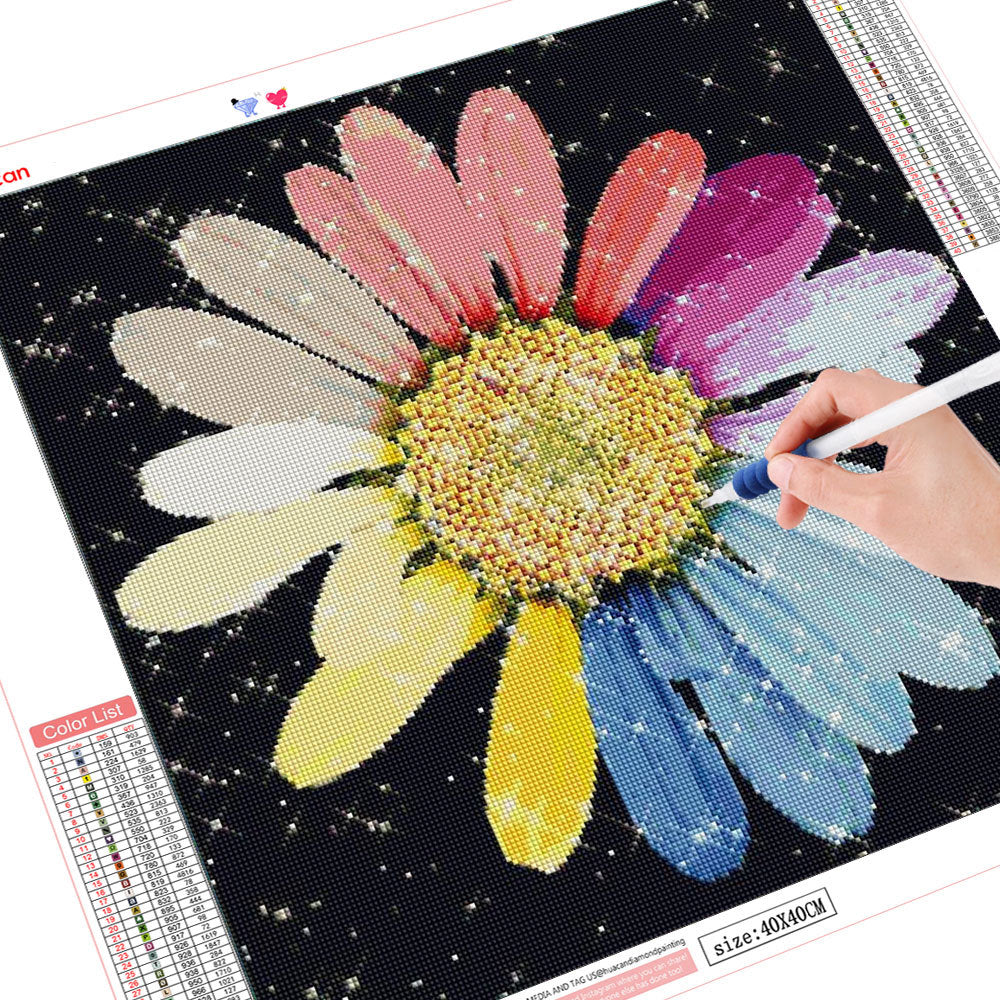 Diamond Painting Daisy Flower Embroidery Kit Home Decor - Multiple Sizes & Styles