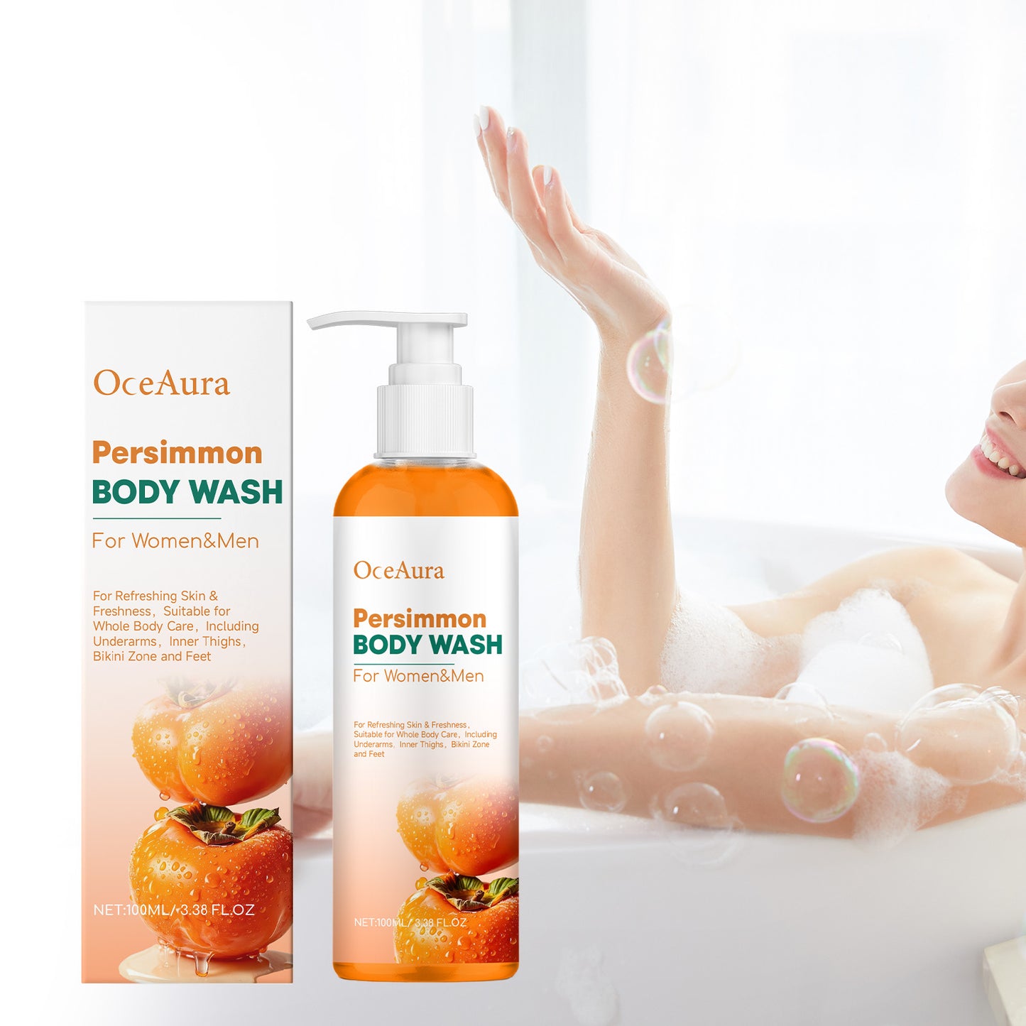 Persimmon Deodorizing Shower Gel 100ml - Deep Cleansing & Freshness