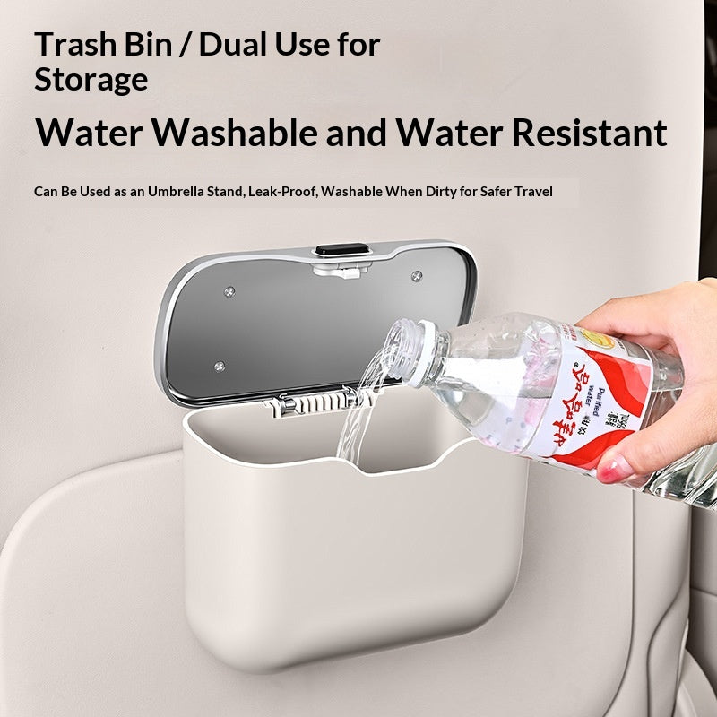 Car Trash Can Hanging Storage Bin Multi-Functional Interior Organizer