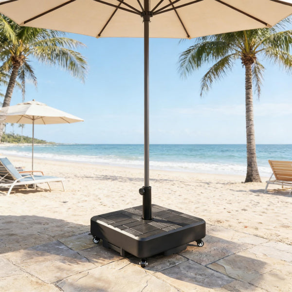 Umbrella Base with Wheels - Heavy Duty HDPE & Steel