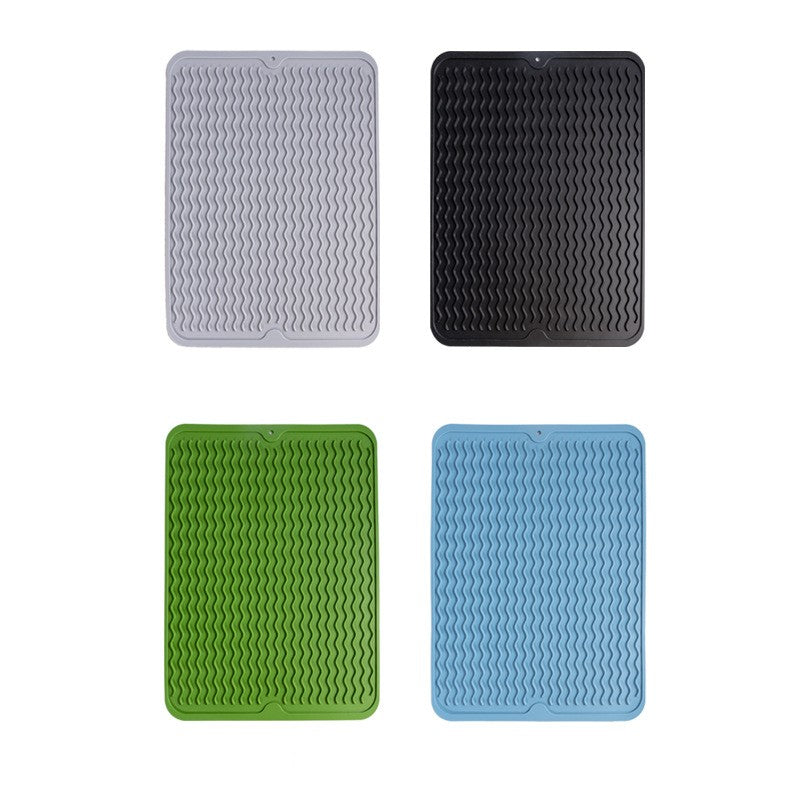Silicone Drain Pad Non-Slip Kitchen Sink Mat High Temp Resistant 40x30cm