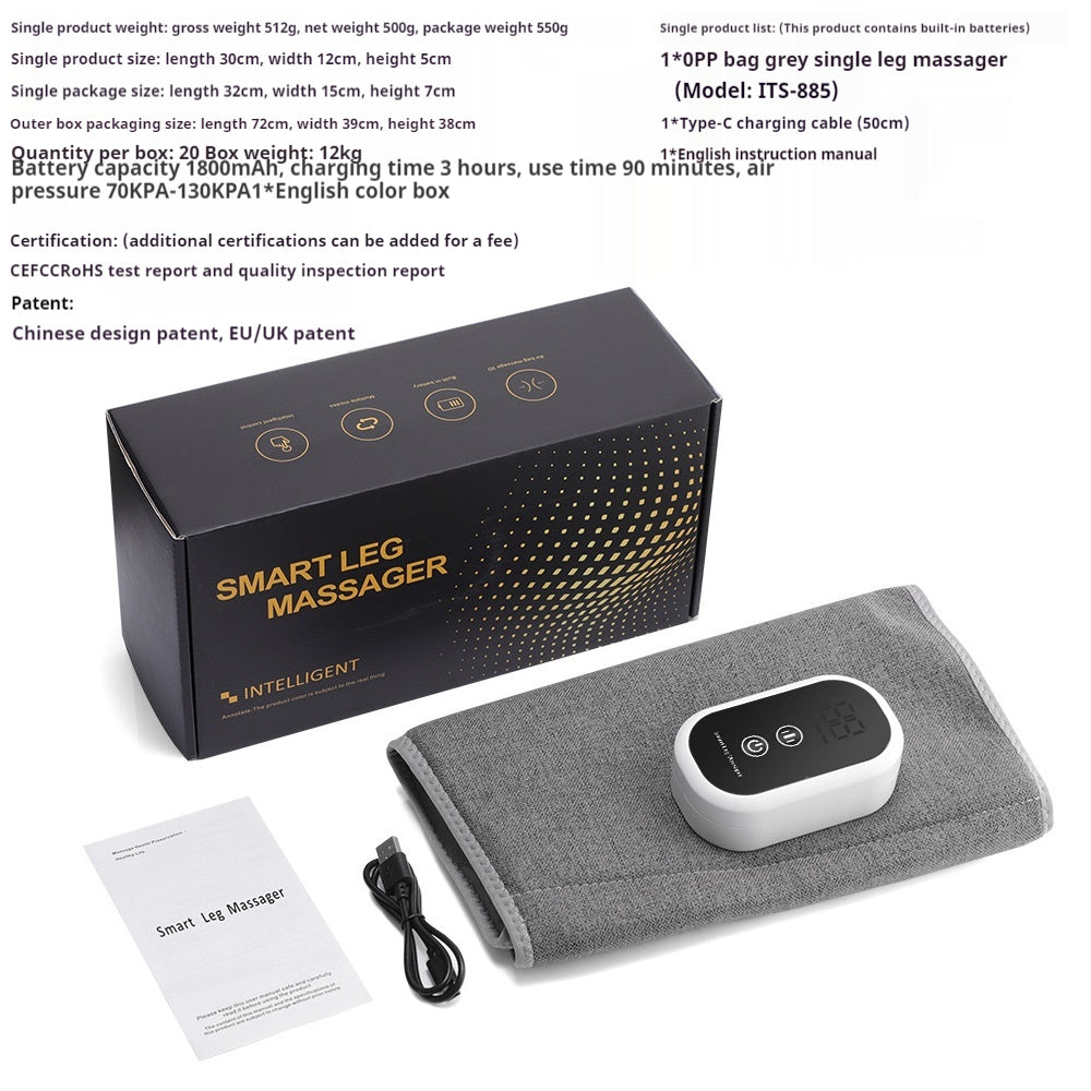 Electric Air Wave Leg Massager with Hot Compress & Adjustable Gears