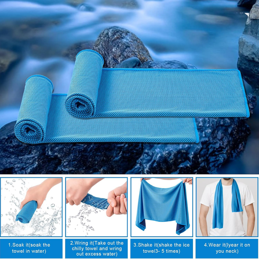 Cooling Towels - 4 Pack Microfiber Chilly Towels for Sports & Outdoors