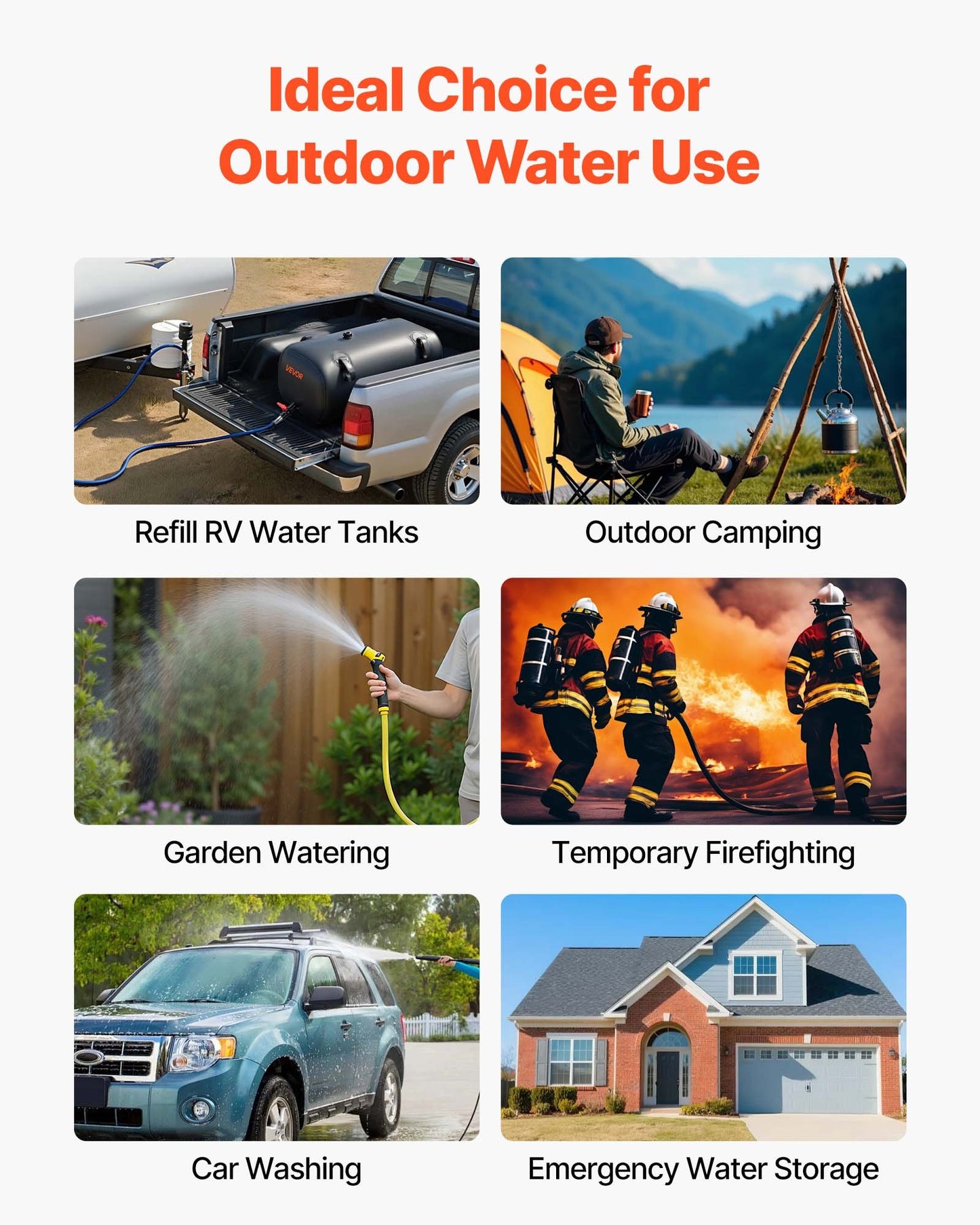 30 Gal Collapsible Water Storage Bladder - Leakproof Garden & RV Tank