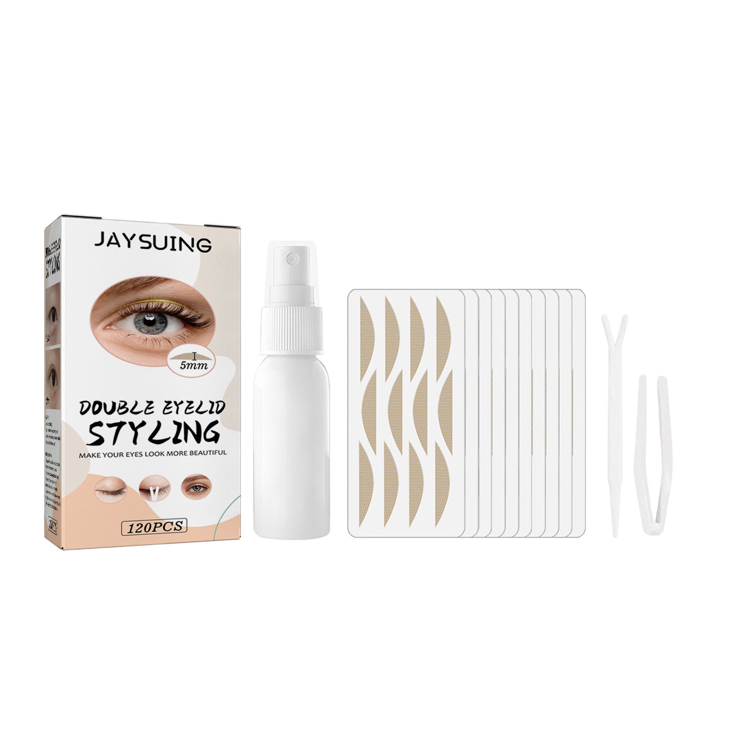 Waterproof Double Eyelid Tape - Water-Activated, Invisible, Seamless, 120 Pieces