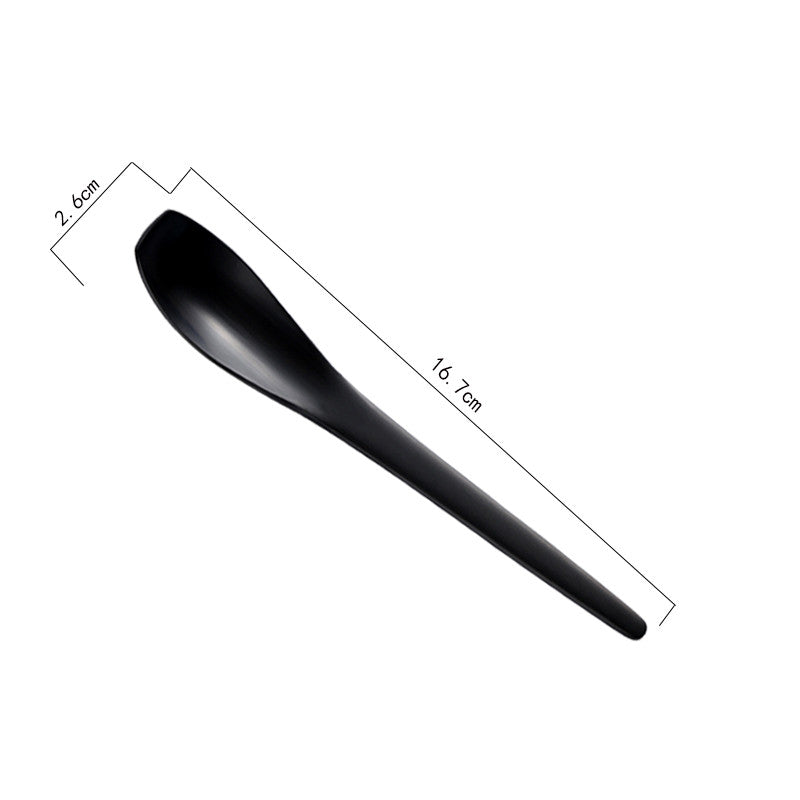 Ins Style Black Brushed Stainless Steel Cutlery Set - Multiple Styles