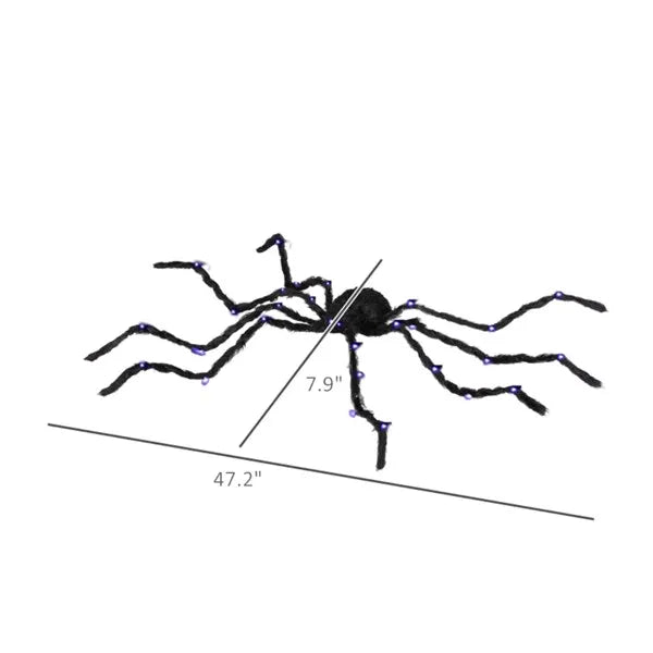 Light-Up Halloween Spider Decoration - Purple Glowing Legs