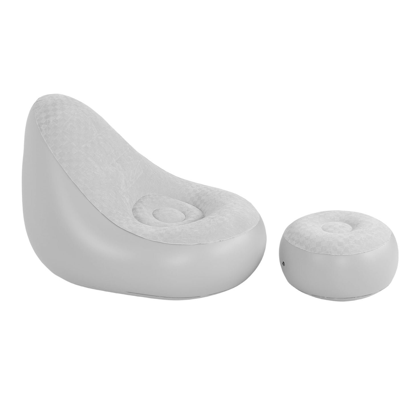 Inflatable Lounge With Footstool PVC Flocking Water Proof Folding