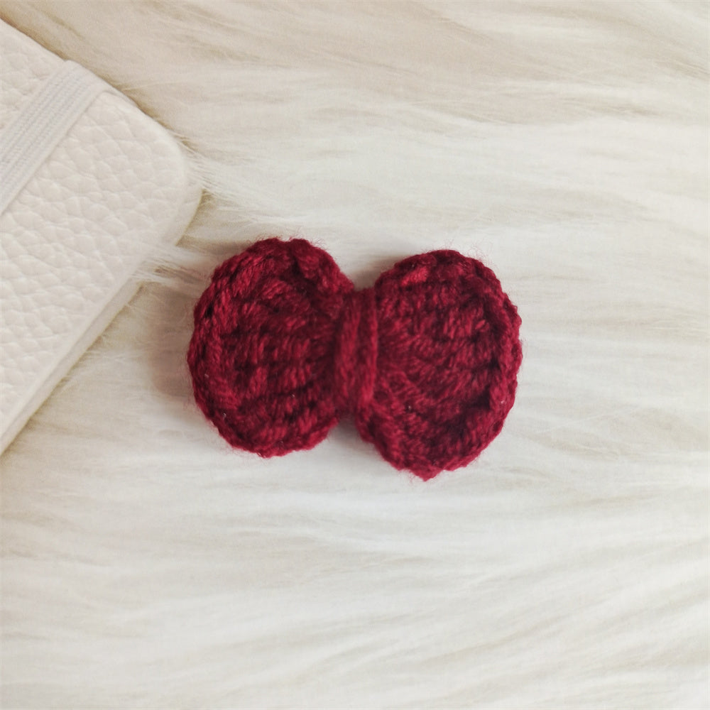 Wool Hair Bow Hairpin Handmade Hair Accessory for Women and Kids