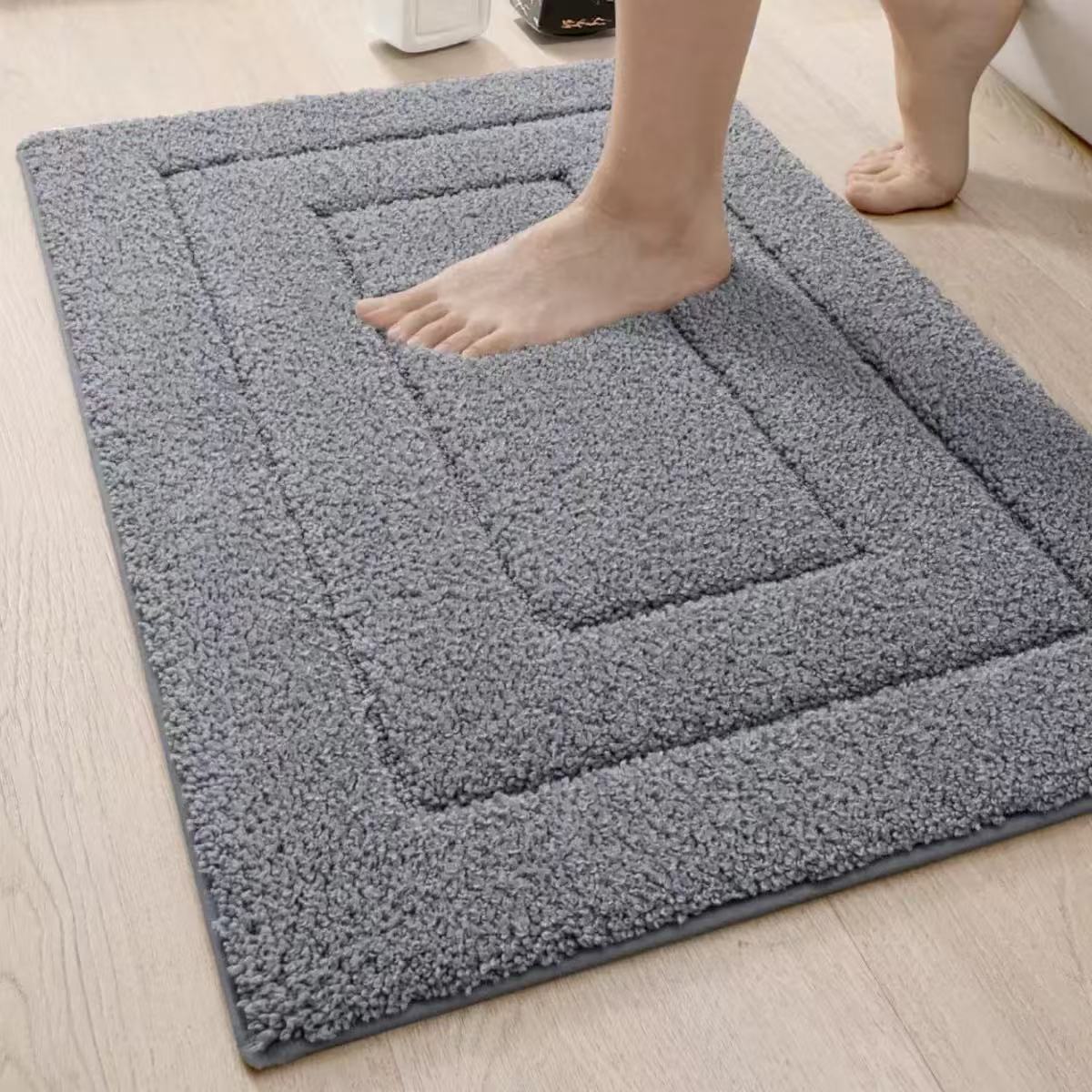 Cashmere-Like Bathroom Absorbent Floor Mat - Soft, Machine Washable, Multiple Sizes