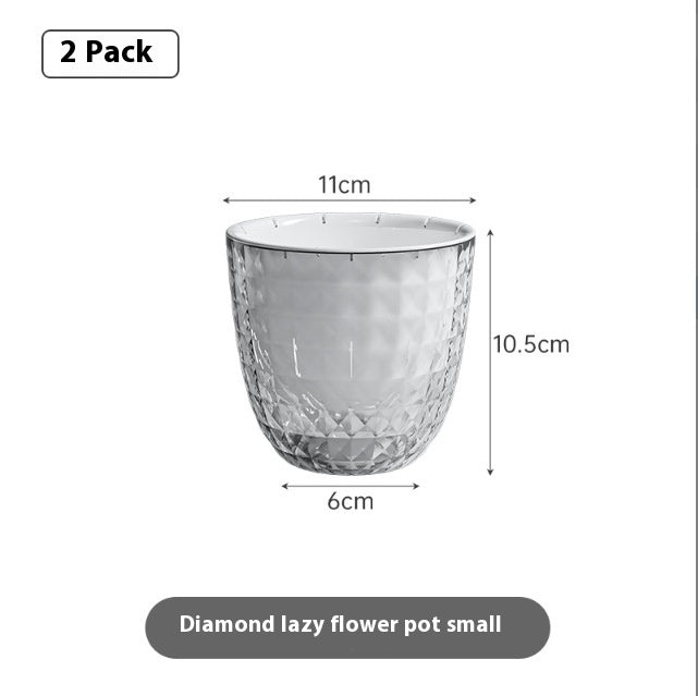 Transparent Plastic Flower Pot - Lazy Garden Planter with Breathable Design