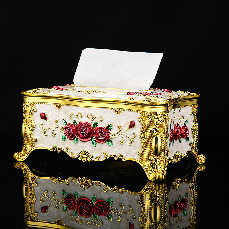 Luxury Retro Paper Extraction Box with Waterproof Acrylic Finish - Multiple Colors