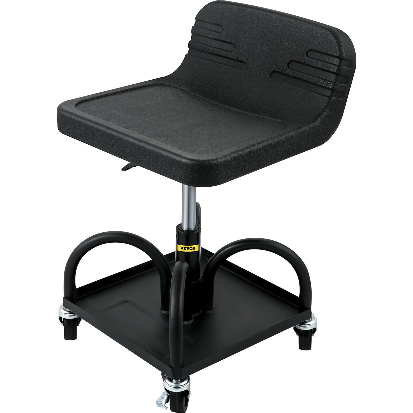 Adjustable Rolling Garage Stool - 300LBS Capacity, Tool Tray