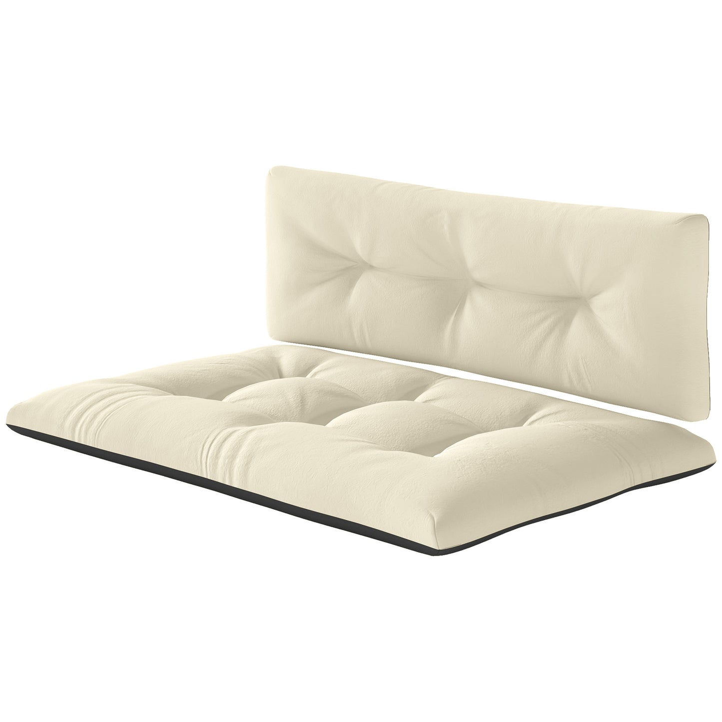 Outdoor Pallet Cushions Set - 3.9" Thick Tufted Design, Cream White