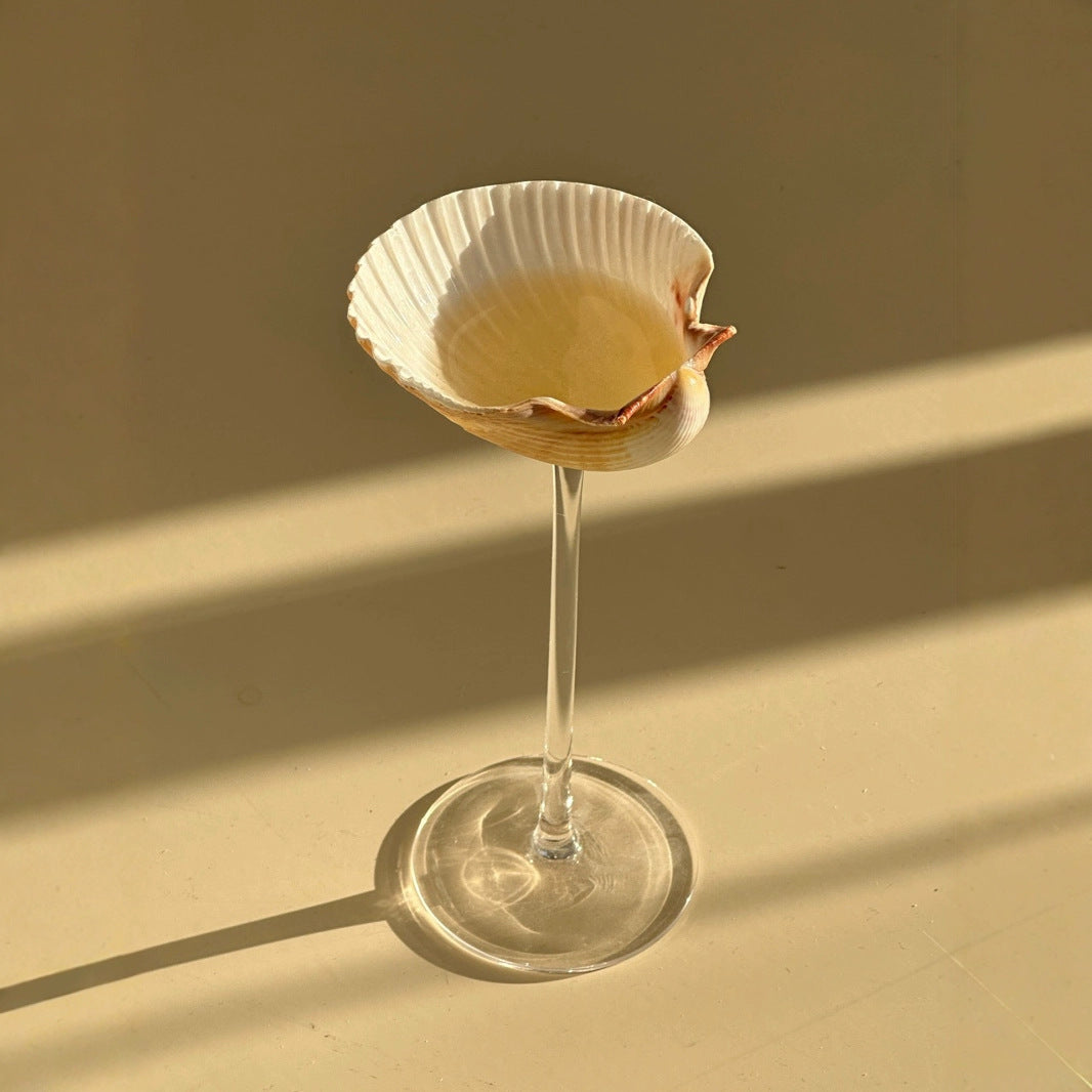 Creative Conch Shell Water Cup - Handmade Glass Drinkware for Home & Garden