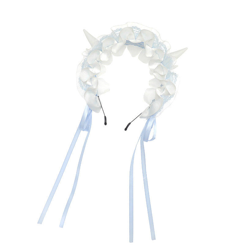 Gothic Devil Horn Lolita Y2K Hair Band - Multiple Colors