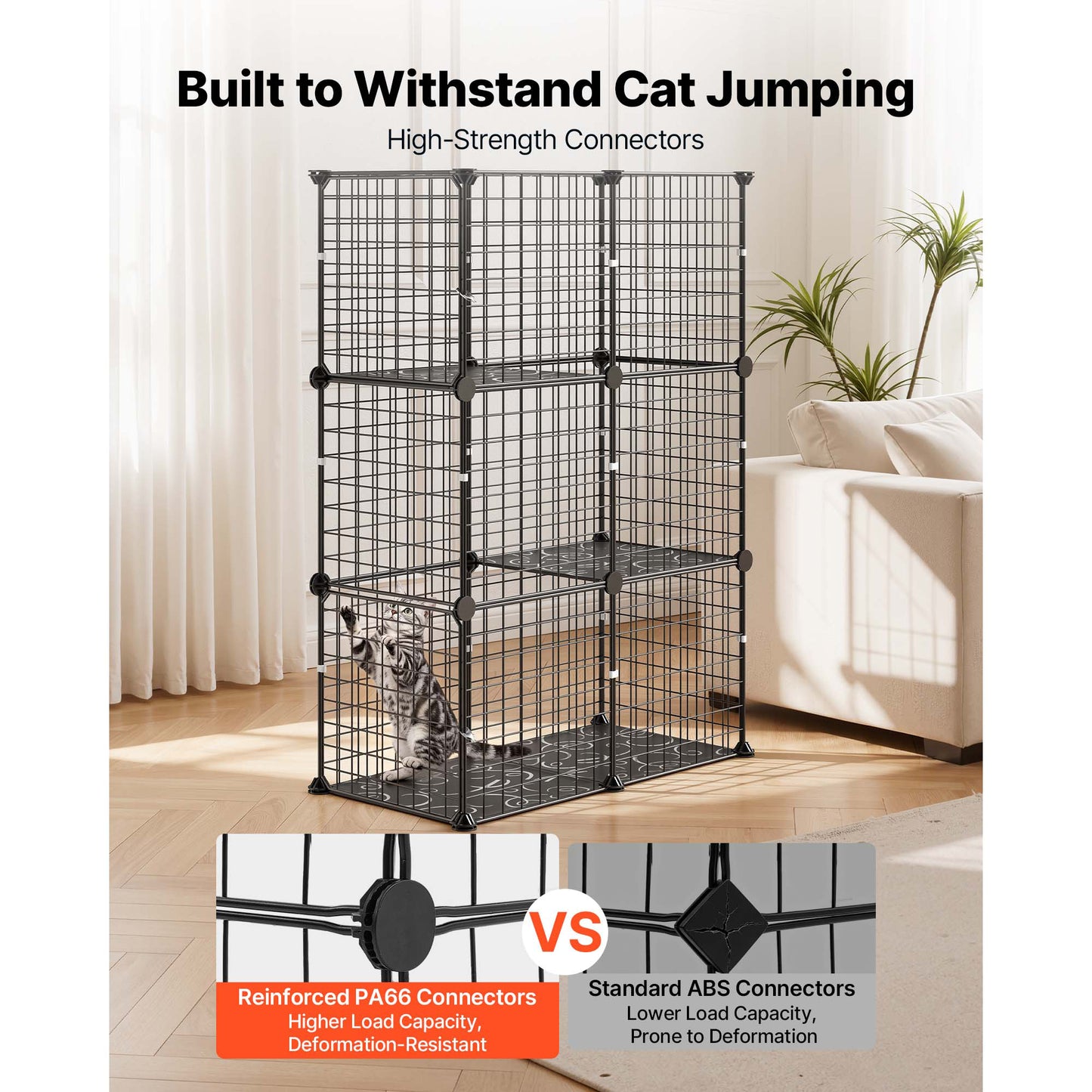 Large 3-Tier Indoor Cat Cage & Playpen - Metal Wire Exercise Enclosure for Cats & Small Animals