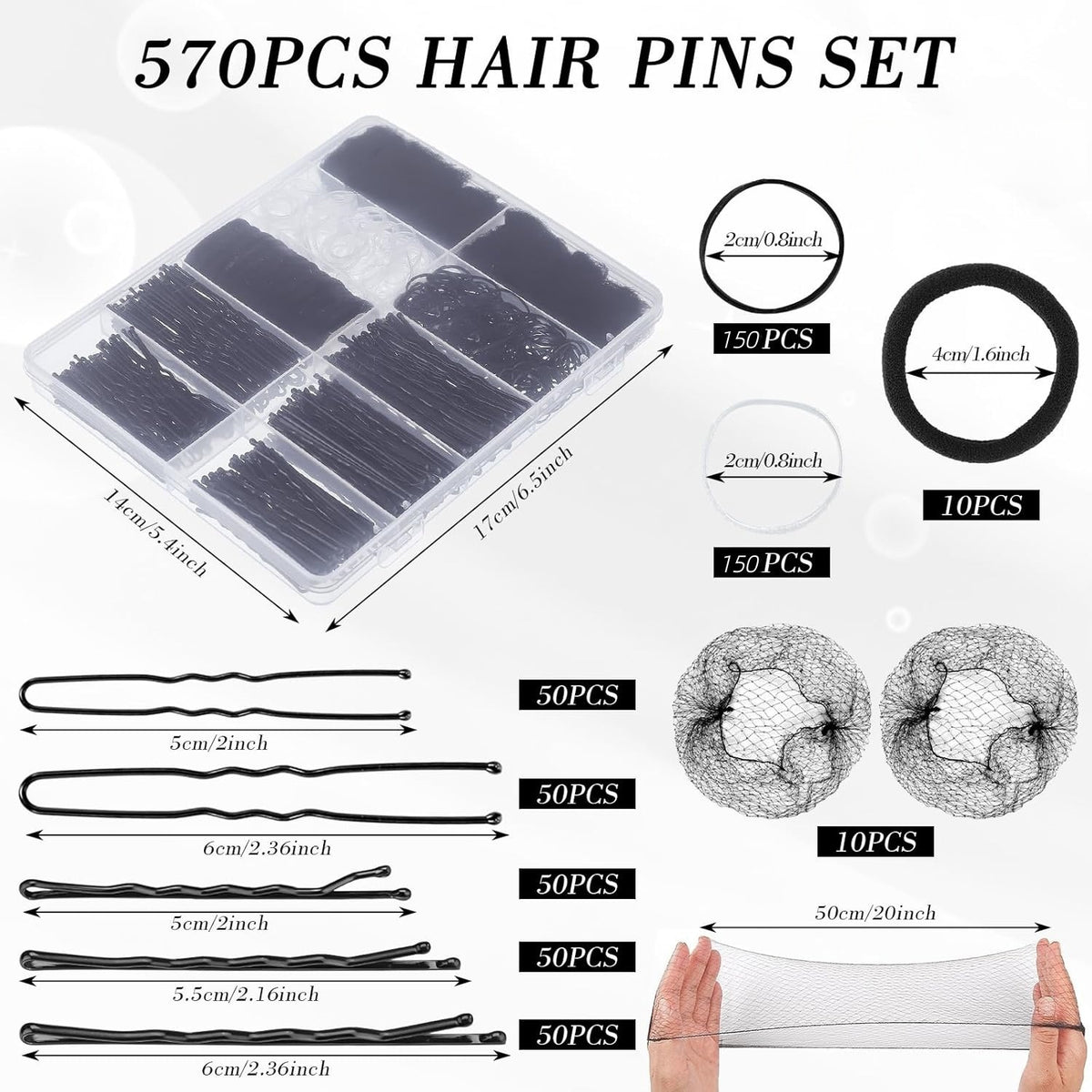 Metal Hair Clips & U-Shaped Pins Set - 1710 Pieces