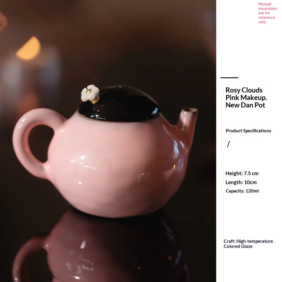 Ceramic Tea Set with Cloud and Rose Design - Includes Teapot and Cups, Multiple Styles