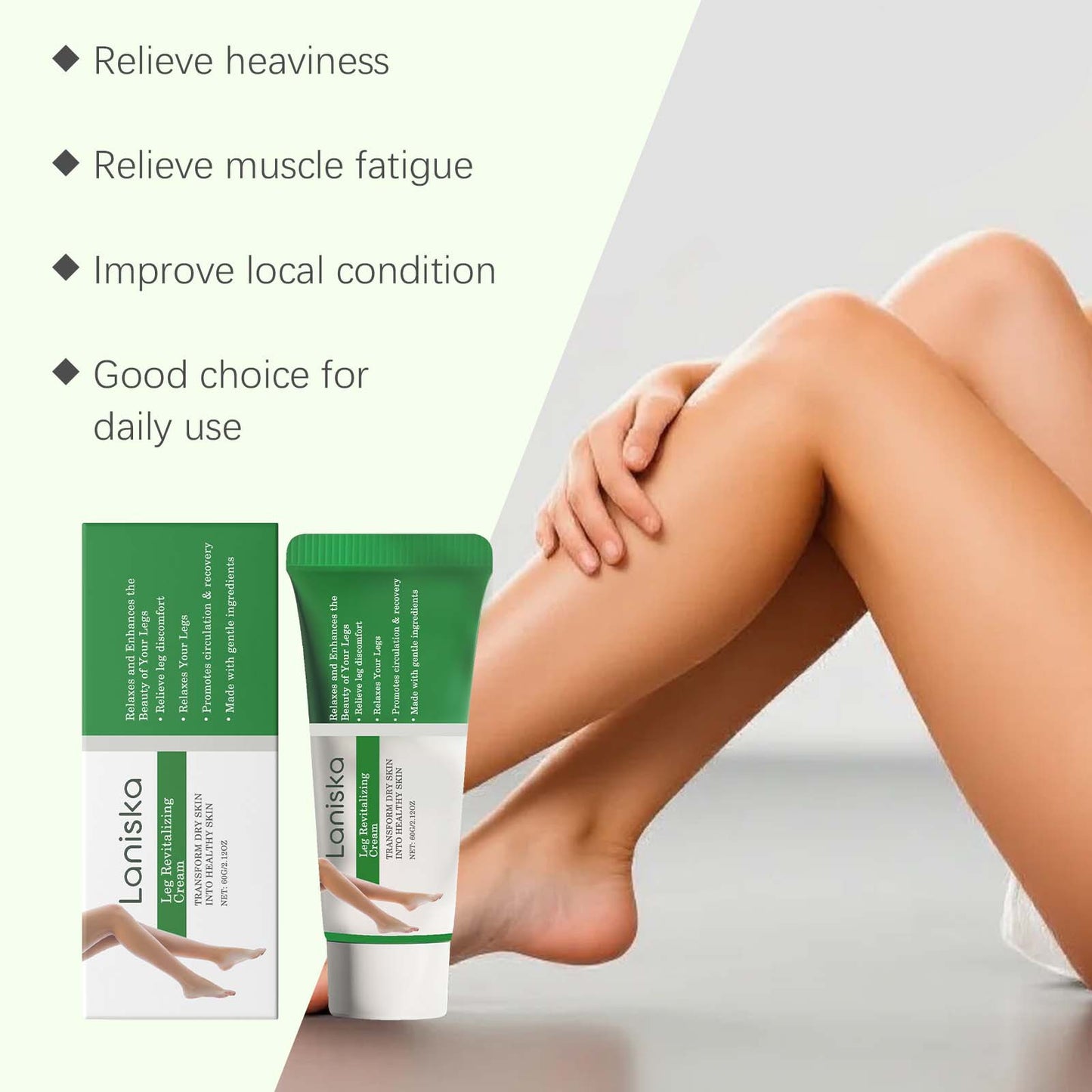 Leg Revitalizing Cream for Skin Care - 60G Natural Ingredients, Hydrating & Nourishing
