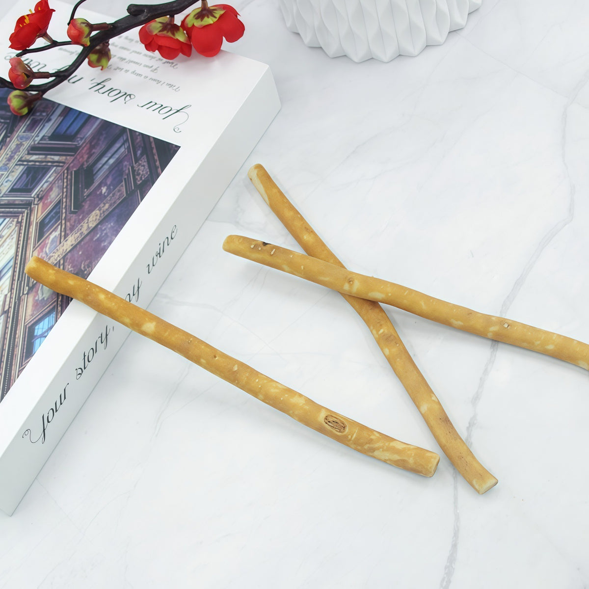 Natural Twig Fiber Toothbrush with White Miswak Toothpaste - Eco-Friendly Oral Care
