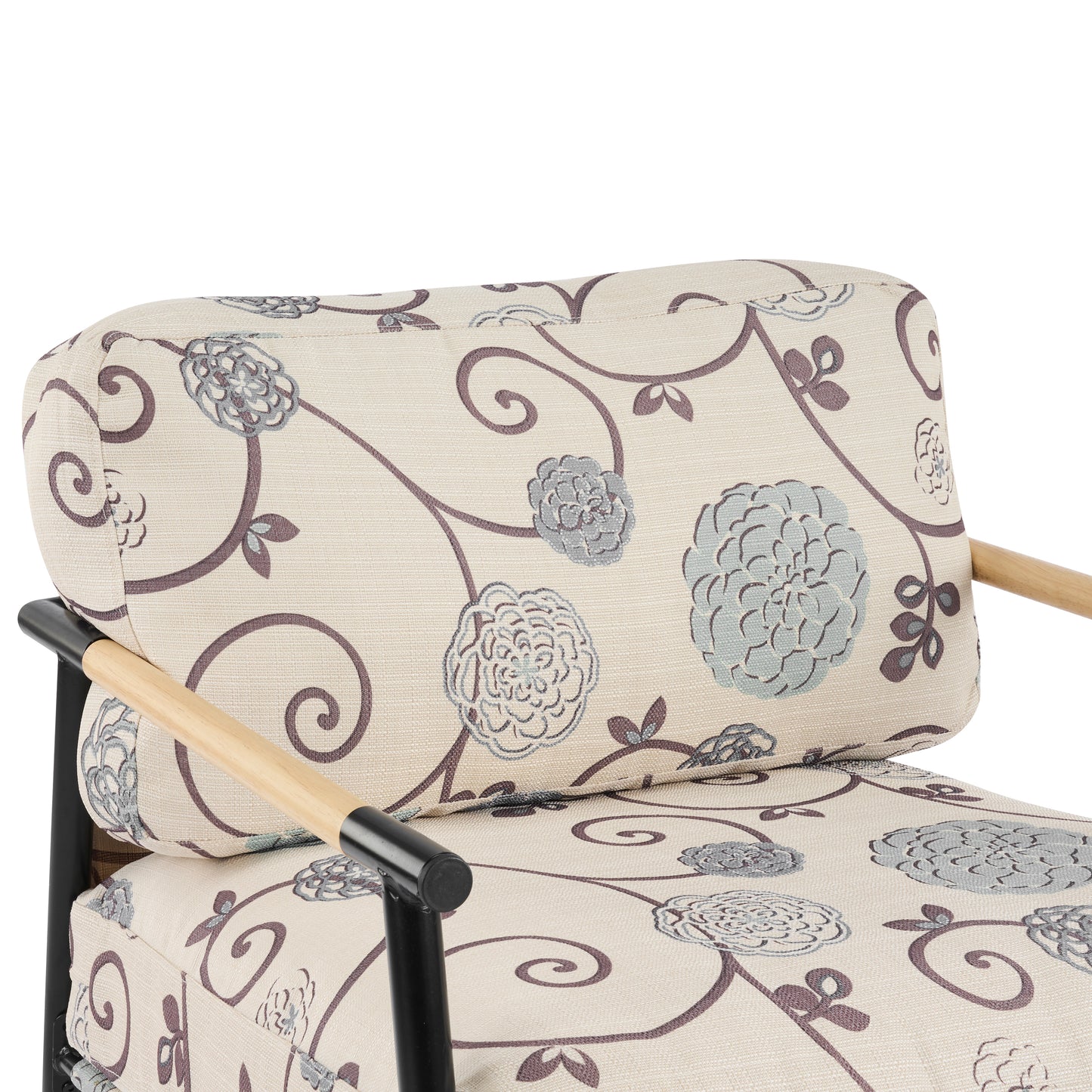 27.56 Modern Accent Chair With Plush Cushions, Minimalist Metal