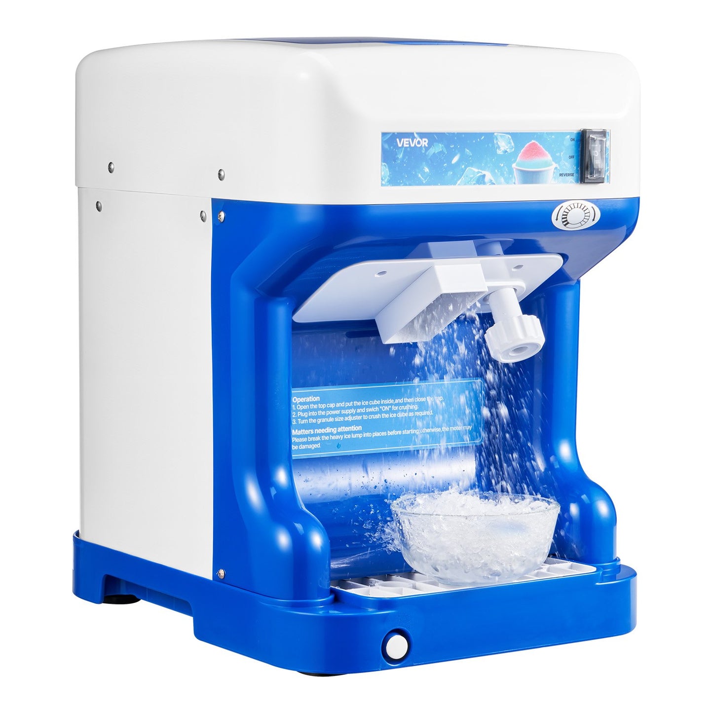 Blue Commercial Ice Shaver 286LBS/H Electric Snow Cone Maker Kitchen Appliance