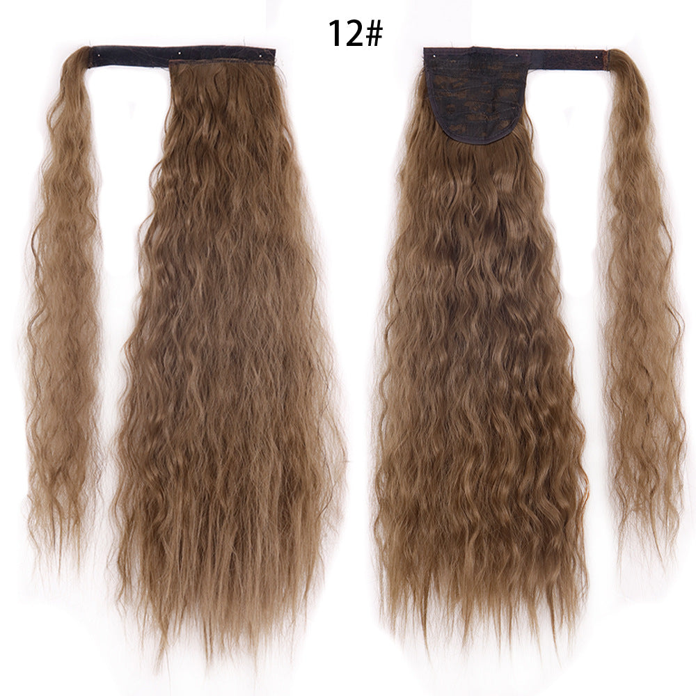 Water Wave Ponytail Wig with Velcro Band High Temperature Synthetic Hair