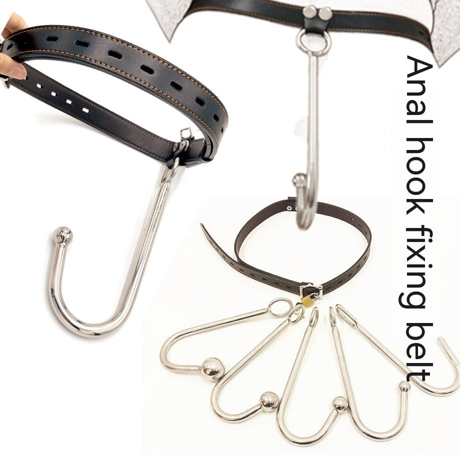 One-Piece Stainless Steel Anal Hook Collar for Adult Wellness