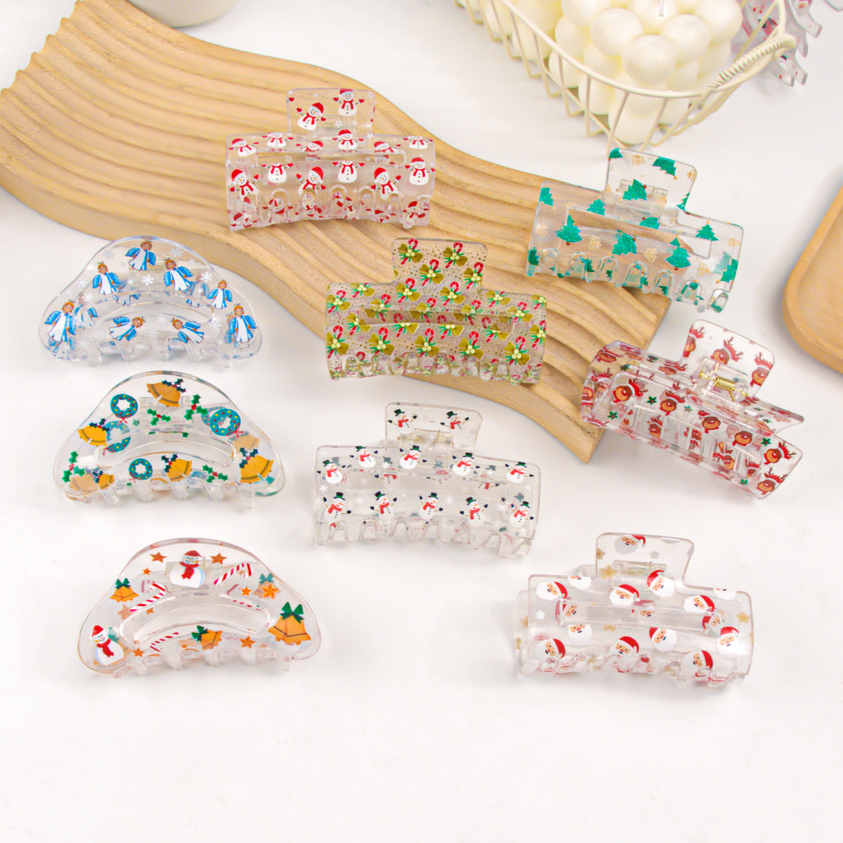 Festive Hair Clip - Christmas Patterned Shark Design