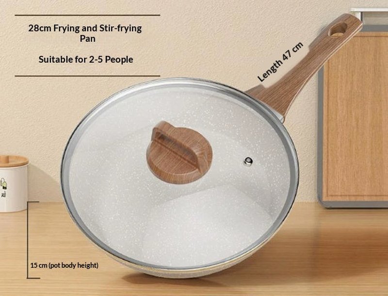 Non-Stick Flat-Bottom Frying Pan for Induction & Gas Stoves - Multiple Sizes