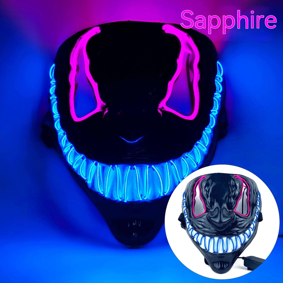 Halloween Luminous LED Mask for Dance Party Multi-Color Variants